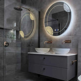 LED Spiegel Rund | Touch-Schalter | Anti-Beschlag-Funktion | Einstellbare Farbtemperatur - Reyze Seria Good Vibes Model 7